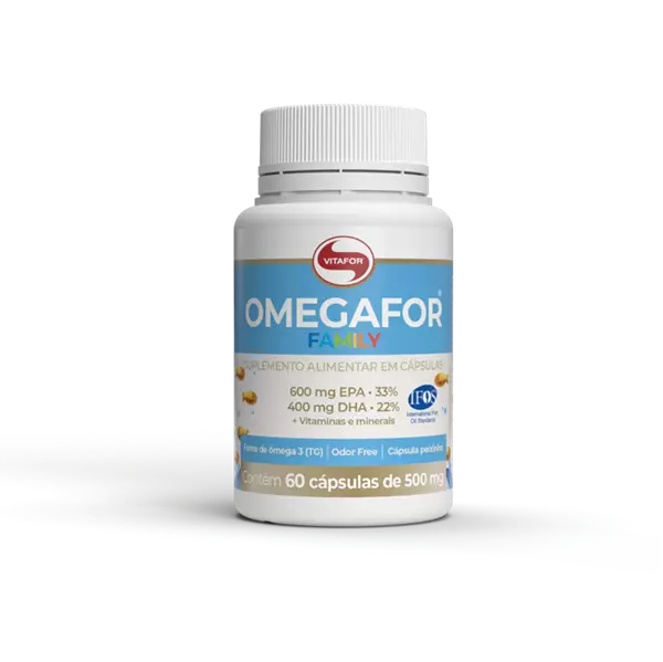 Ômega - Omegafor Family 60 Cápsulas de 500mg - Vitafor Ômega - Omegafor Family 60 Cápsulas de 500mg - Vitafor