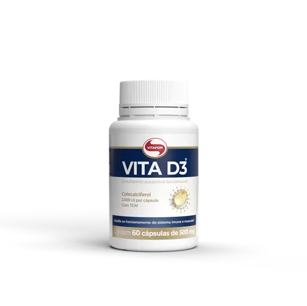 VITA D3 - Vitamina D3 2000UI - 60 Cápsulas de 500mg - Vitafor VITA D3 - Vitamina D3 2000UI - 60 Cápsulas de 500mg - Vitafor