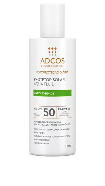 Protetor Solar Aqua Fluid FPS 50 Incolor - 100ml - Adcos Protetor Solar Aqua Fluid FPS 50 Incolor - 100ml - Adcos