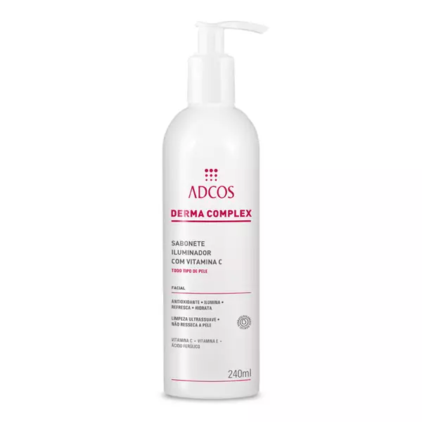 Derma Complex Sabonete Iluminador com Vitamina C - 240ml - Adcos Derma Complex Sabonete Iluminador com Vitamina C - 240ml - Adcos