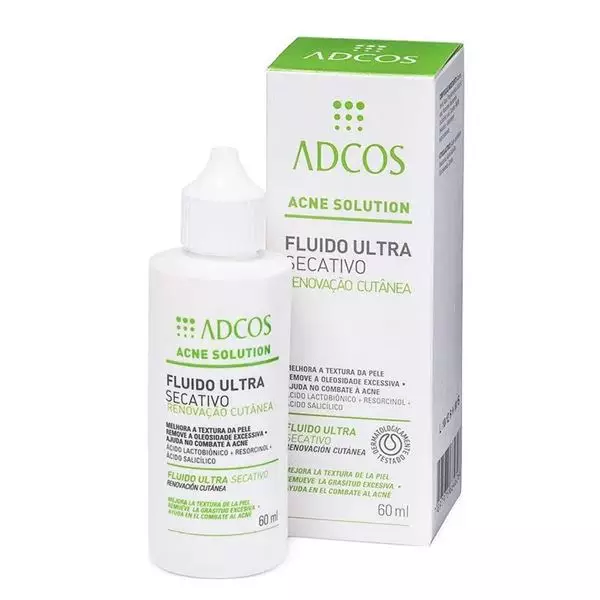 Acne Solution Fluido Ultra Secativo - 60ml - Renovação Cutânea - Adcos Acne Solution Fluido Ultra Secativo - 60ml - Renovação Cutânea - Adcos