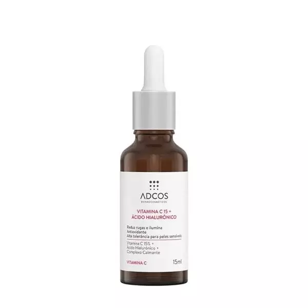 Vitamina C 15 + Ácido Hialurônico - Sérum Anti-Idade - 15ml - Adcos Vitamina C 15 + Ácido Hialurônico - Sérum Anti-Idade - 15ml - Adcos