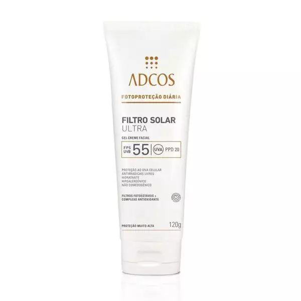 Filtro Solar Ultra Gel Creme FPS 55 - Incolor - 120g - Adcos Filtro Solar Ultra Gel Creme FPS 55 - Incolor - 120g - Adcos