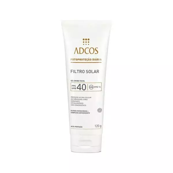 Filtro Solar Gel Creme FPS 40 - Incolor - 120g - Adcos Filtro Solar Gel Creme FPS 40 - Incolor - 120g - Adcos
